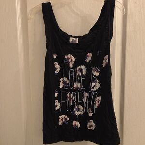 Old Navy Black Floral Tank Top